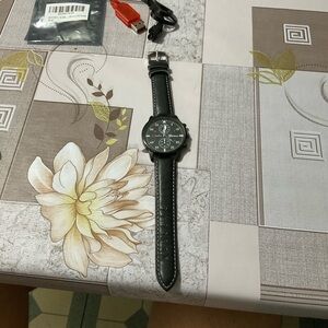 Geneva Black and Silver Men's Watch
